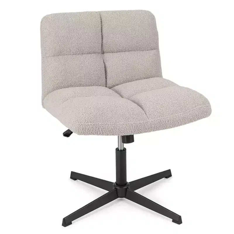 Sedia da scrivania Costway senza braccioli, sedia da trucco moderna girevole con altezza regolabile Grigio/Marrone/Beige