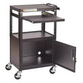 ECR4Kids Mobile AV Presentation Media Cart Stand with Storage Box, Technology Trolley, Black