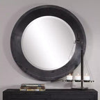 Specchio da parete rotondo oversize Uttermost Frazier grigio scuro 40
