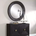 Specchio da parete rotondo oversize Uttermost Frazier grigio scuro 40