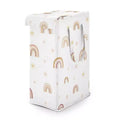 Sweet Jojo Designs Girl Foldable Laundry Hamper with Handles Boho Rainbow Pink Yellow and Beige