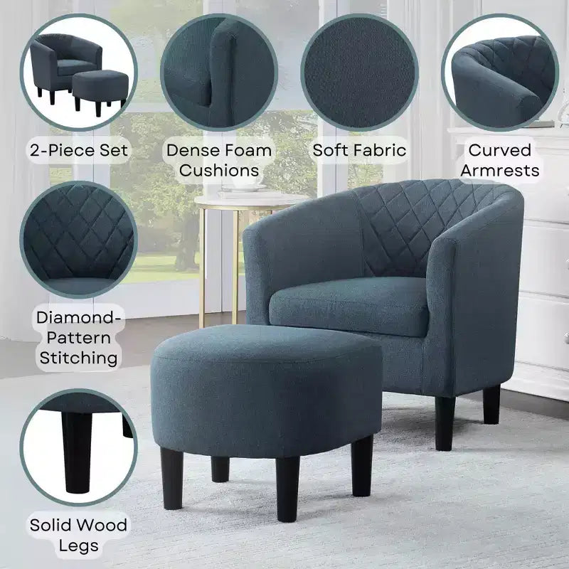 Poltrona accent Roosevelt con poggiapiedi Breighton Home