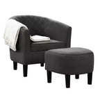 Poltrona accent Roosevelt con poggiapiedi Breighton Home