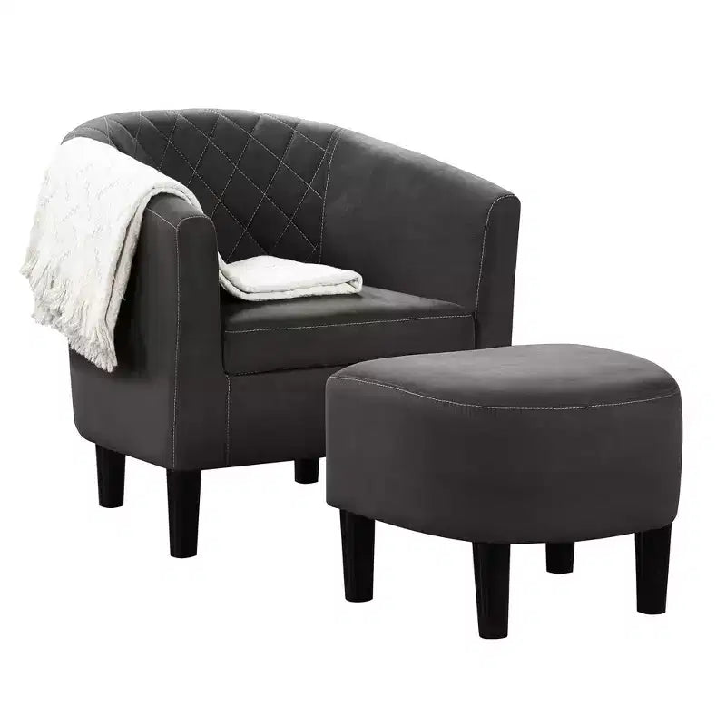 Poltrona accent Roosevelt con poggiapiedi Breighton Home