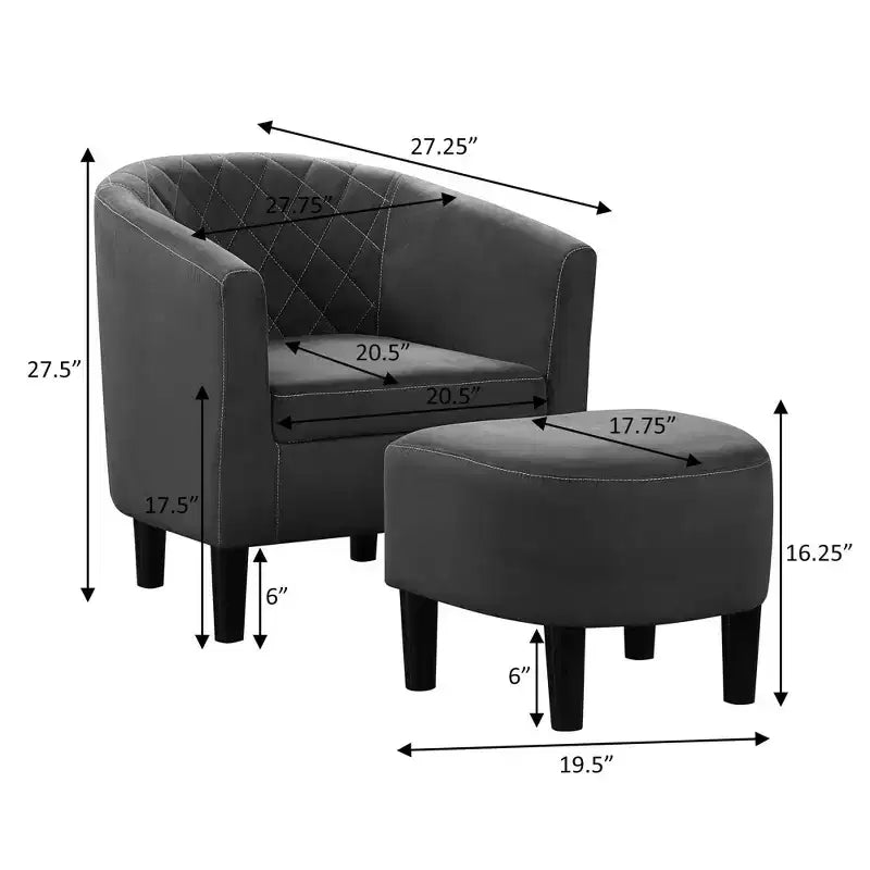 Poltrona accent Roosevelt con poggiapiedi Breighton Home