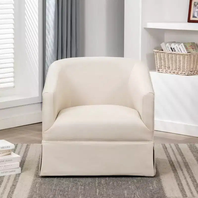 Poltrona girevole accentata Comfort Pointe Elm con base a gonna