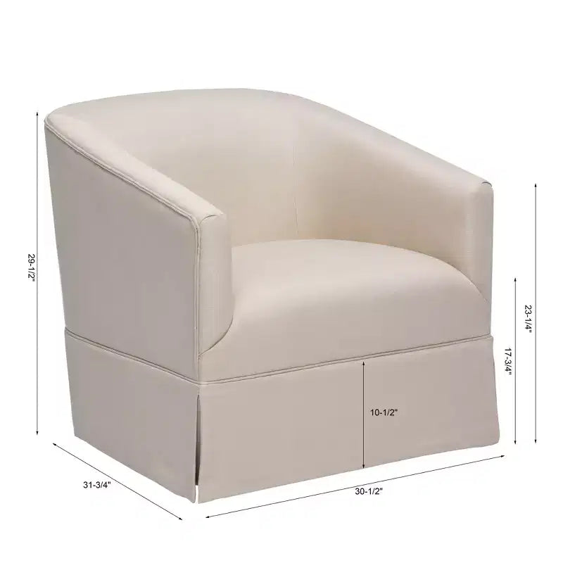 Poltrona girevole accentata Comfort Pointe Elm con base a gonna
