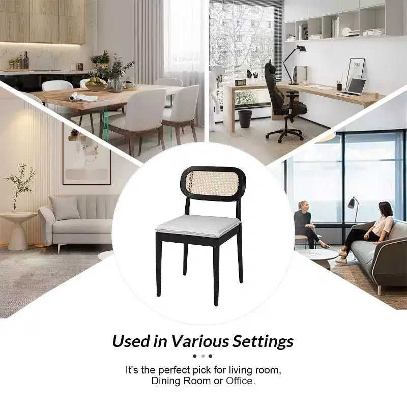 Hartmut Sedie da pranzo moderne Ratten, set da 2 con gambe in legno massello ART OF LIVING DESIGNS