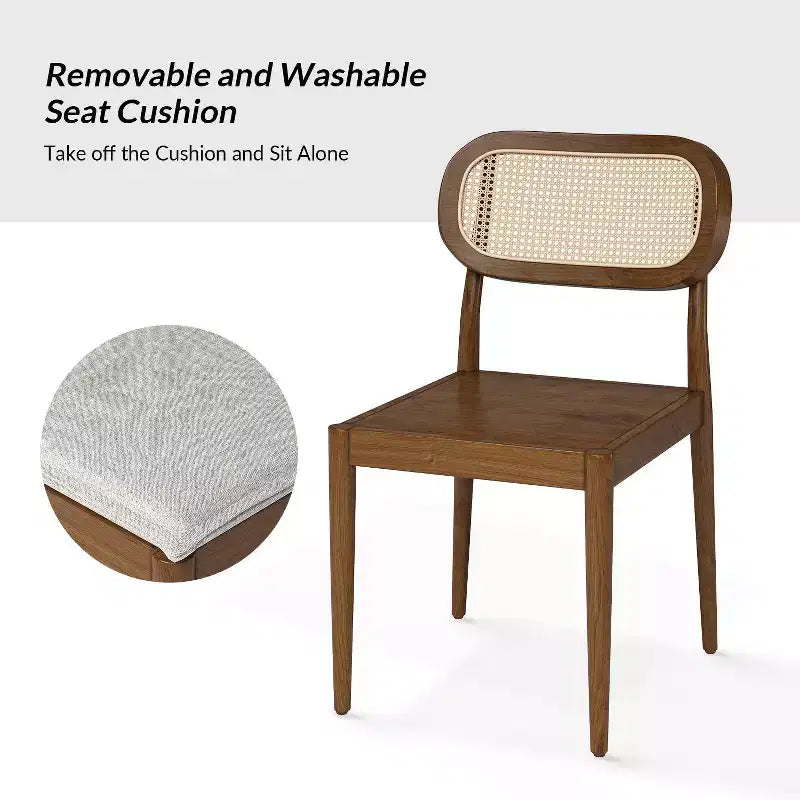 Hartmut Sedie da pranzo moderne Ratten, set da 2 con gambe in legno massello ART OF LIVING DESIGNS