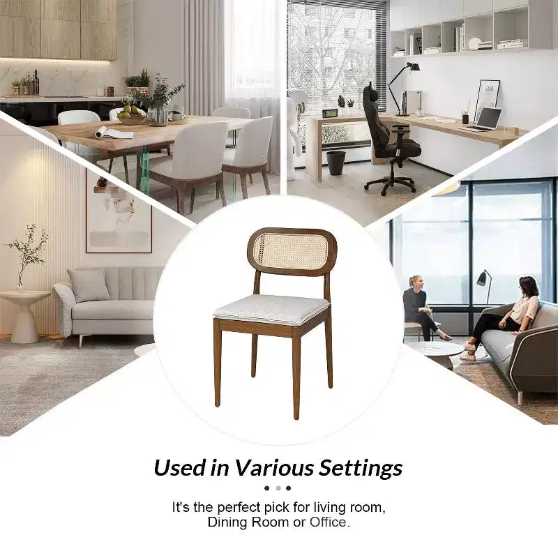 Hartmut Sedie da pranzo moderne Ratten, set da 2 con gambe in legno massello ART OF LIVING DESIGNS