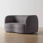 HOMES: Inside + Out Divanetto curvo Pinehush Boho in tessuto Bouclé da 63,75" con cuscini a molle insacchettate
