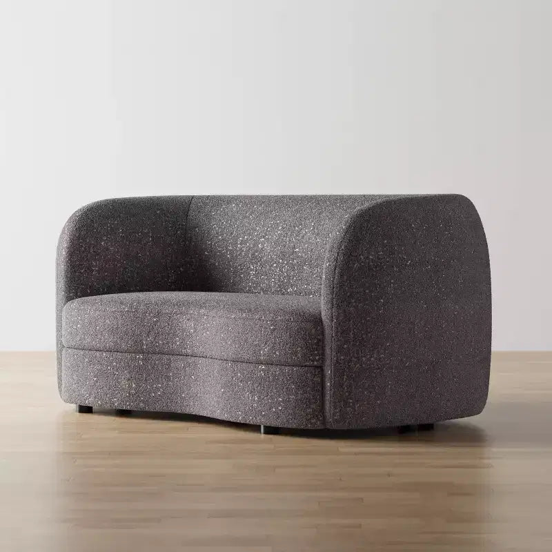 HOMES: Inside + Out Divanetto curvo Pinehush Boho in tessuto Bouclé da 63,75" con cuscini a molle insacchettate