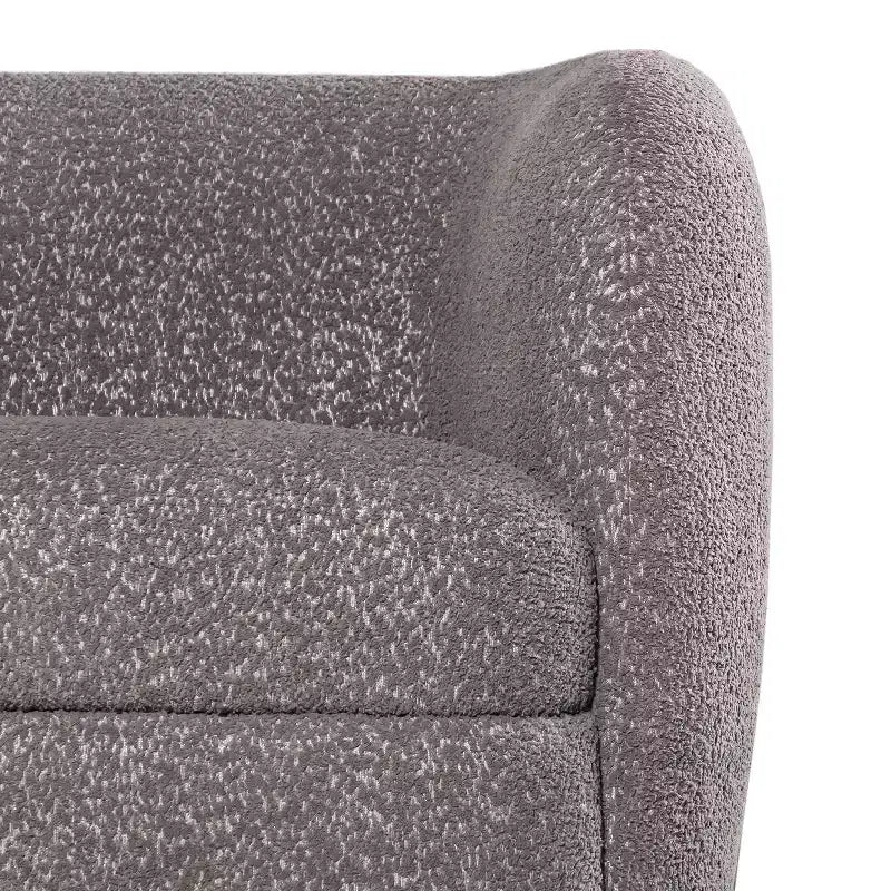 HOMES: Inside + Out Divanetto curvo Pinehush Boho in tessuto Bouclé da 63,75" con cuscini a molle insacchettate