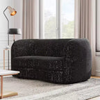 HOMES: Inside + Out Divanetto curvo Pinehush Boho in tessuto Bouclé da 63,75" con cuscini a molle insacchettate