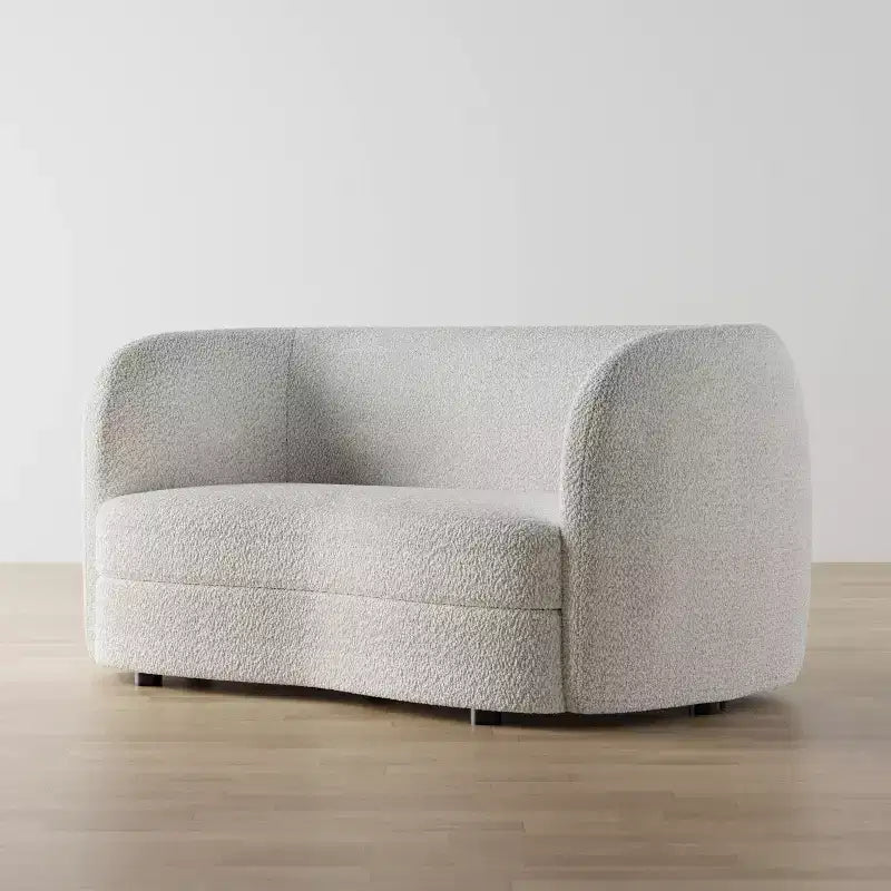 HOMES: Inside + Out Divanetto curvo Pinehush Boho in tessuto Bouclé da 63,75" con cuscini a molle insacchettate