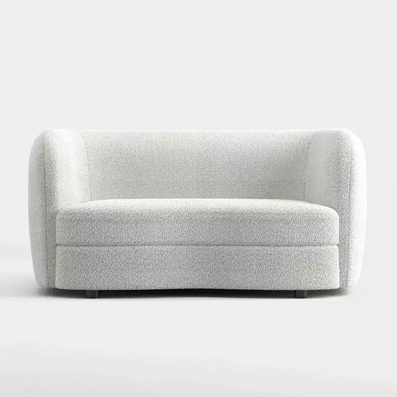 HOMES: Inside + Out Divanetto curvo Pinehush Boho in tessuto Bouclé da 63,75" con cuscini a molle insacchettate