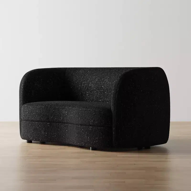 HOMES: Inside + Out Divanetto curvo Pinehush Boho in tessuto Bouclé da 63,75" con cuscini a molle insacchettate