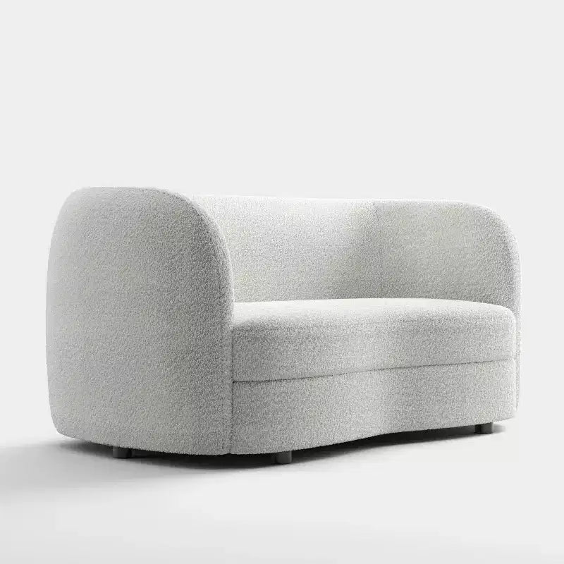 HOMES: Inside + Out Divanetto curvo Pinehush Boho in tessuto Bouclé da 63,75" con cuscini a molle insacchettate