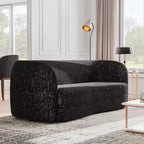 HOMES: Inside + Out Divano Boucle Curvo Pinehush Boho 85" con Cuscini a Molle Insacchettate