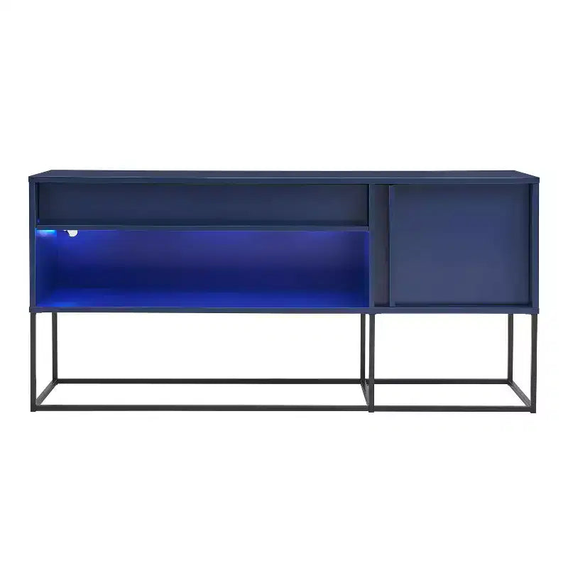 Mobile TV Tidehigh Modern 1 cassetto 24/7 Shop At Home per TV fino a 65 pollici con luci a LED