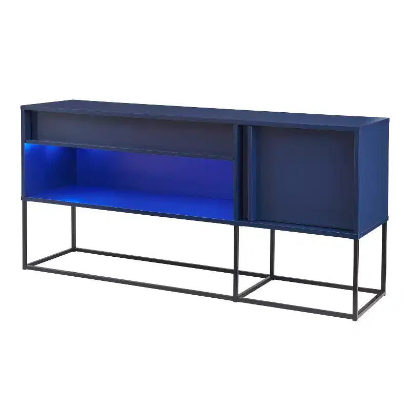 Mobile TV Tidehigh Modern 1 cassetto 24/7 Shop At Home per TV fino a 65 pollici con luci a LED