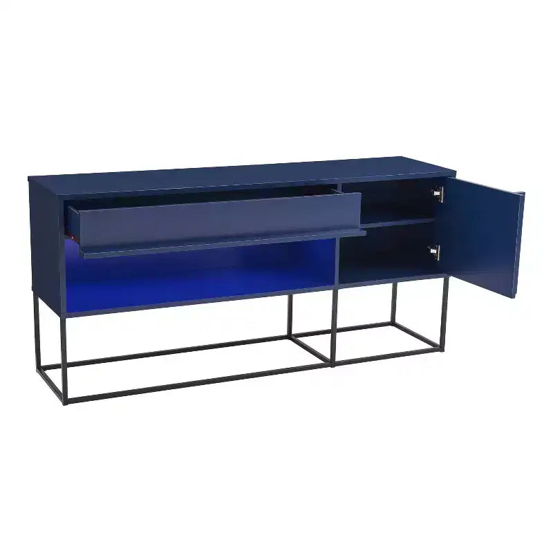 Mobile TV Tidehigh Modern 1 cassetto 24/7 Shop At Home per TV fino a 65 pollici con luci a LED