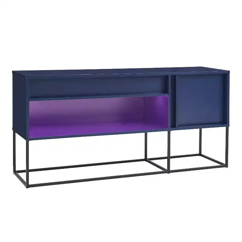 Mobile TV Tidehigh Modern 1 cassetto 24/7 Shop At Home per TV fino a 65 pollici con luci a LED