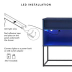 Mobile TV Tidehigh Modern 1 cassetto 24/7 Shop At Home per TV fino a 65 pollici con luci a LED