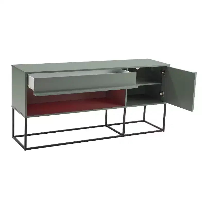Mobile TV Tidehigh Modern 1 cassetto 24/7 Shop At Home per TV fino a 65 pollici con luci a LED