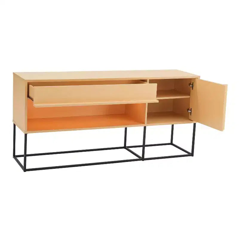 Mobile TV Tidehigh Modern 1 cassetto 24/7 Shop At Home per TV fino a 65 pollici con luci a LED