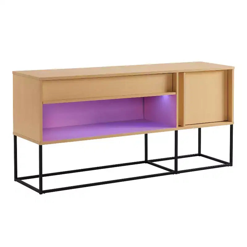 Mobile TV Tidehigh Modern 1 cassetto 24/7 Shop At Home per TV fino a 65 pollici con luci a LED