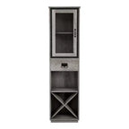 miBasics Stormquiet Farmhouse Mobiletto a Torre con 1 Cassetto, Portabottiglie e Ripiani