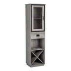 miBasics Stormquiet Farmhouse Mobiletto a Torre con 1 Cassetto, Portabottiglie e Ripiani