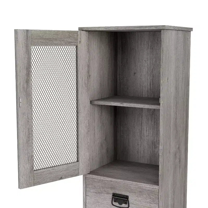miBasics Stormquiet Farmhouse Mobiletto a Torre con 1 Cassetto, Portabottiglie e Ripiani