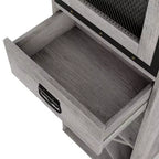 miBasics Stormquiet Farmhouse Mobiletto a Torre con 1 Cassetto, Portabottiglie e Ripiani