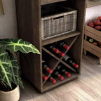 miBasics Stormquiet Farmhouse Mobiletto a Torre con 1 Cassetto, Portabottiglie e Ripiani