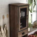 miBasics Stormquiet Farmhouse Mobiletto a Torre con 1 Cassetto, Portabottiglie e Ripiani