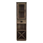 miBasics Stormquiet Farmhouse Mobiletto a Torre con 1 Cassetto, Portabottiglie e Ripiani
