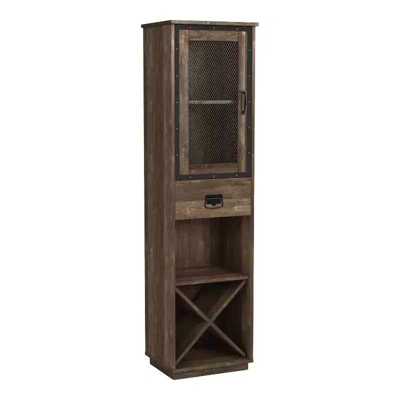 miBasics Stormquiet Farmhouse Mobiletto a Torre con 1 Cassetto, Portabottiglie e Ripiani