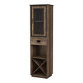 miBasics Stormquiet Farmhouse 1 Drawer Tower Cabinet with Wine Rack and Shelves