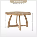 Nicola 54 Tavolo da pranzo rotondo in legno massello moderno di metà secolo|HULALA HOME