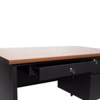 Flash Furniture Cambridge Scrivania a piedistallo singolo di grado commerciale con cassetti con serratura e struttura in metallo