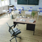 Flash Furniture Cambridge Scrivania a piedistallo singolo di grado commerciale con cassetti con serratura e struttura in metallo
