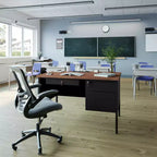 Flash Furniture Cambridge Scrivania a piedistallo singolo di grado commerciale con cassetti con serratura e struttura in metallo