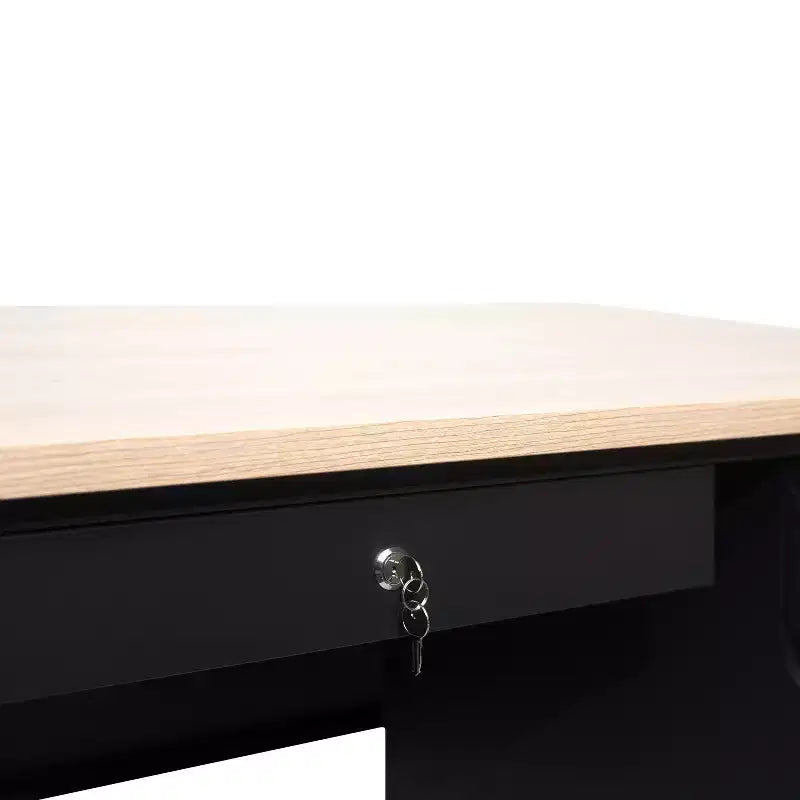 Flash Furniture Cambridge Scrivania a piedistallo singolo di grado commerciale con cassetti con serratura e struttura in metallo