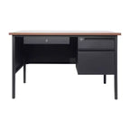 Flash Furniture Cambridge Scrivania a piedistallo singolo di grado commerciale con cassetti con serratura e struttura in metallo