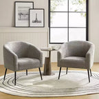 Set di 2 Poltrone Guy Moderne in Bouclé con gambe in metallo ART OF LIVING DESIGNS