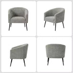 Set di 2 Poltrone Guy Moderne in Bouclé con gambe in metallo ART OF LIVING DESIGNS