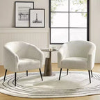 Set di 2 Poltrone Guy Moderne in Bouclé con gambe in metallo ART OF LIVING DESIGNS