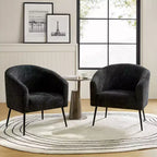 Set di 2 Poltrone Guy Moderne in Bouclé con gambe in metallo ART OF LIVING DESIGNS